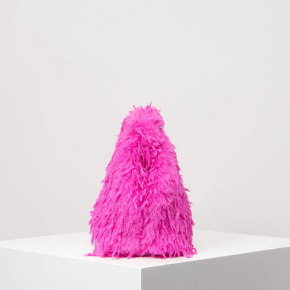 Oversized Faux Feather Clutch Bag
