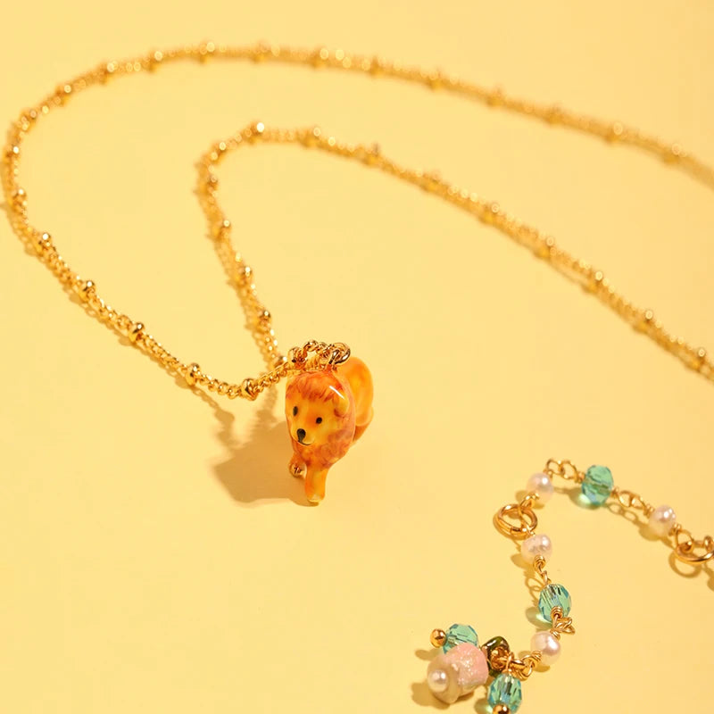 Enamel Lion Necklace