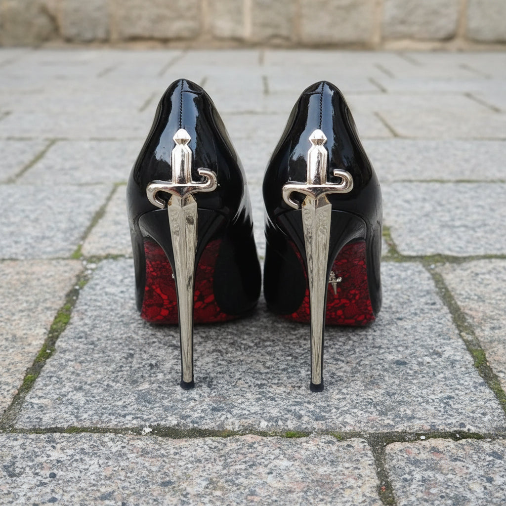 Metallic Dagger High Heels