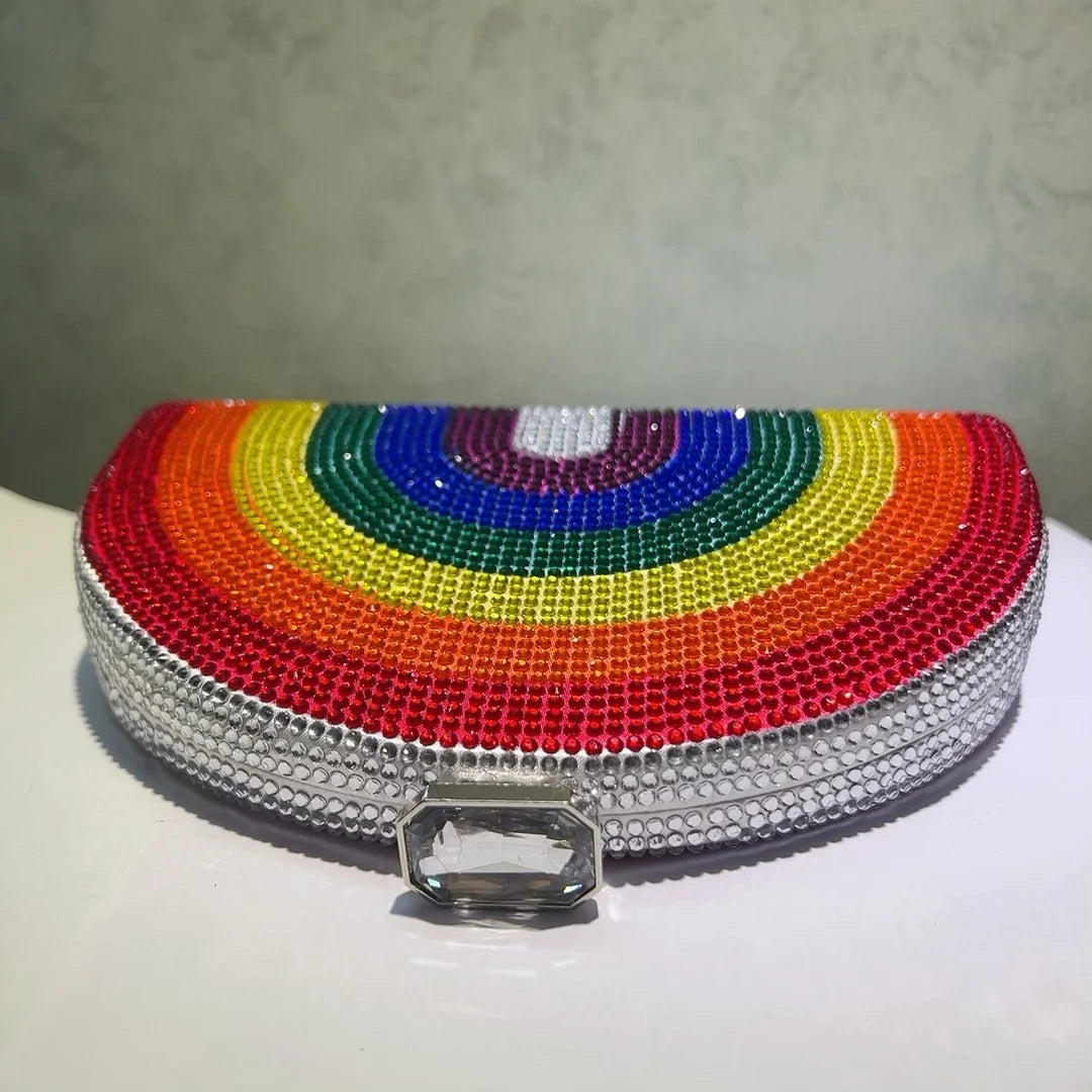 Rainbow Sequin Clutch Bag