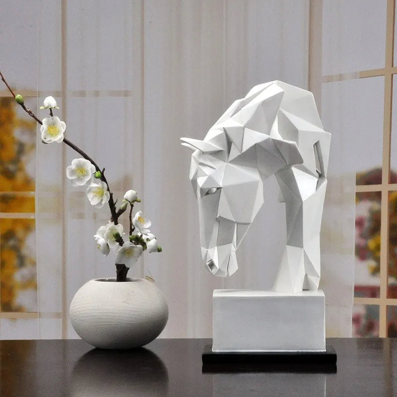 Origami Horse Head Sculpture - Floral Fawna