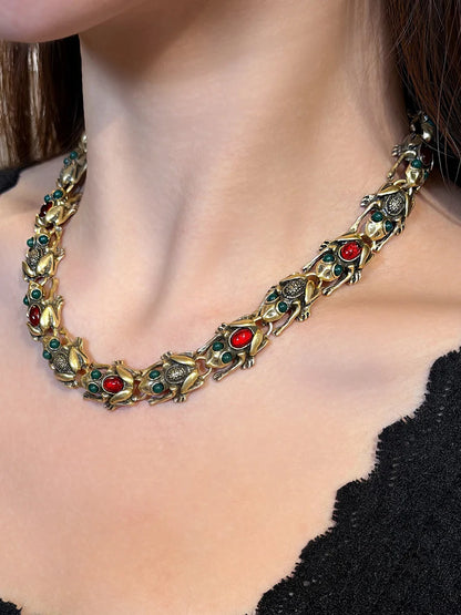 18K Gold Frog Plated Necklace