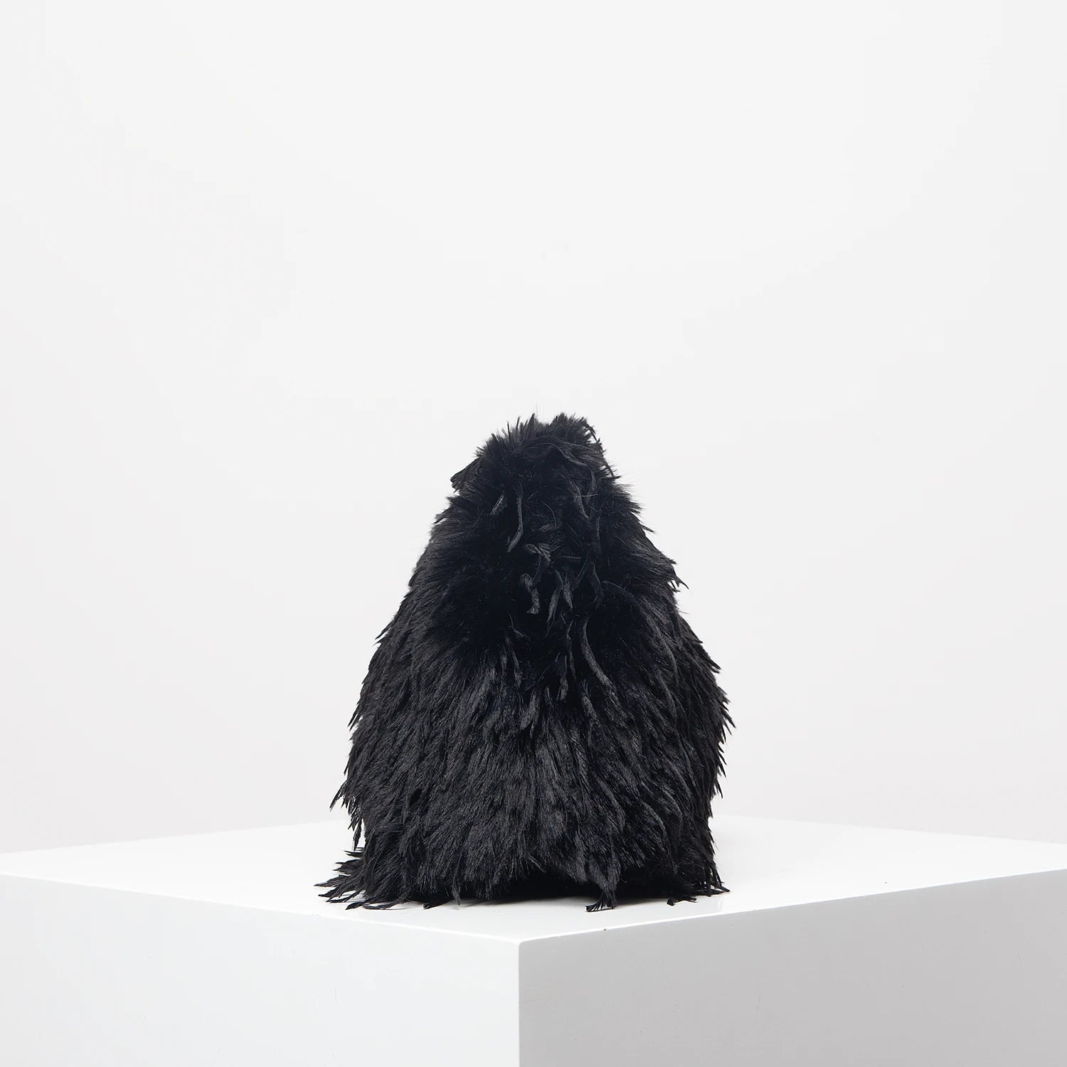 Oversized Faux Feather Clutch Bag