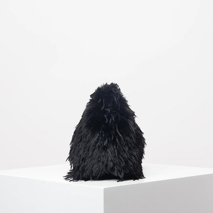 Oversized Faux Feather Clutch Bag