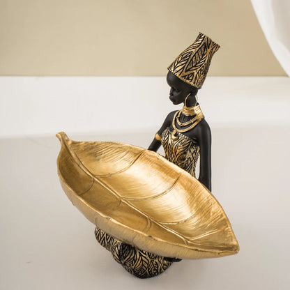 African Woman Trinket Tray