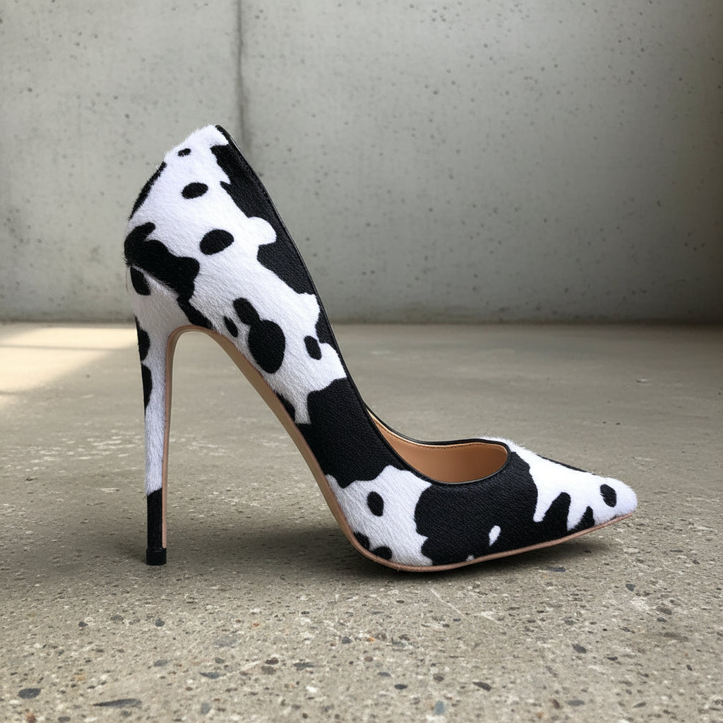 Cow Flock High Heels 🐄🖤