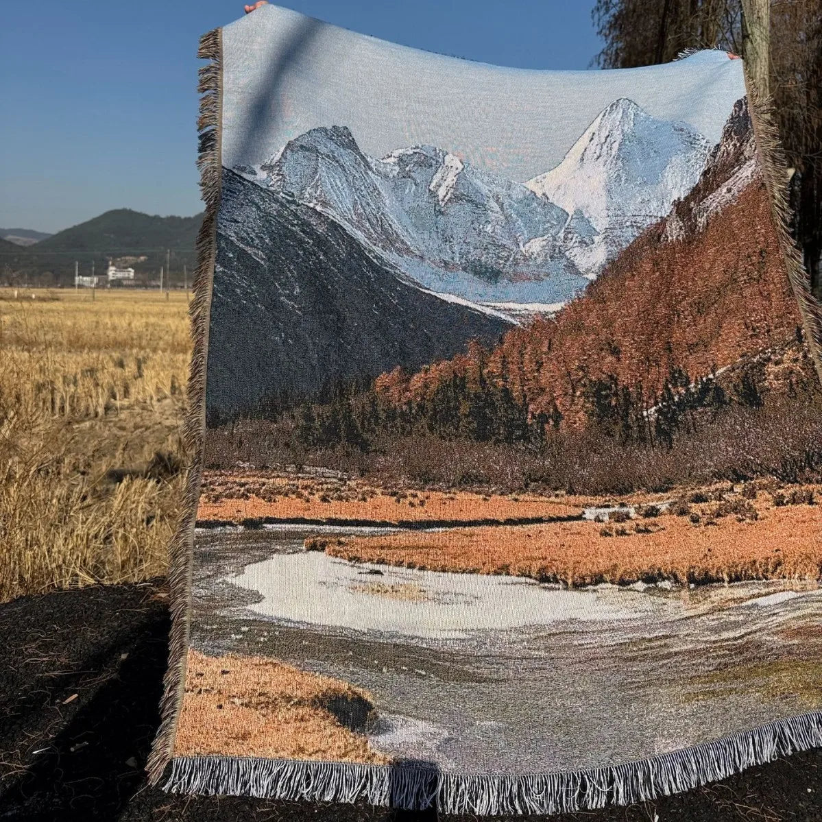 Winter Landscape Tapestry Throw