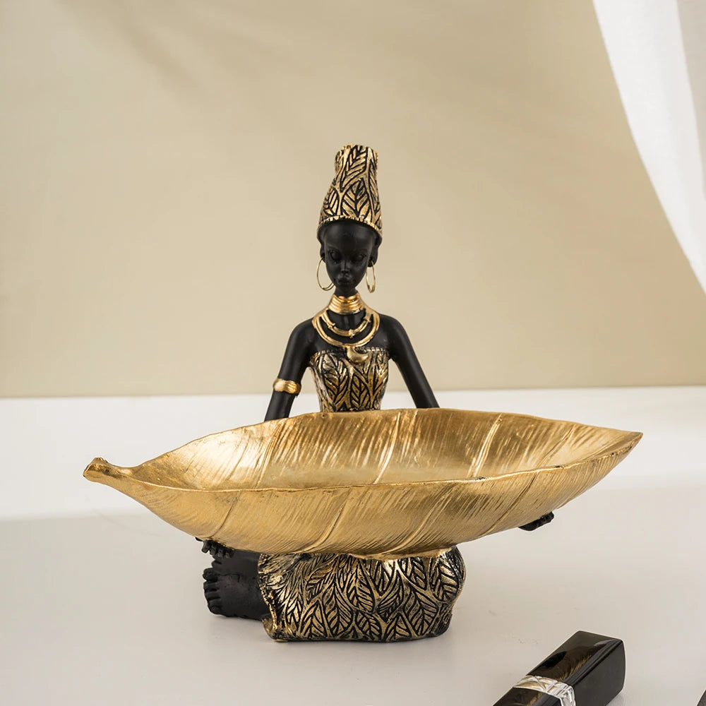 African Woman Trinket Tray