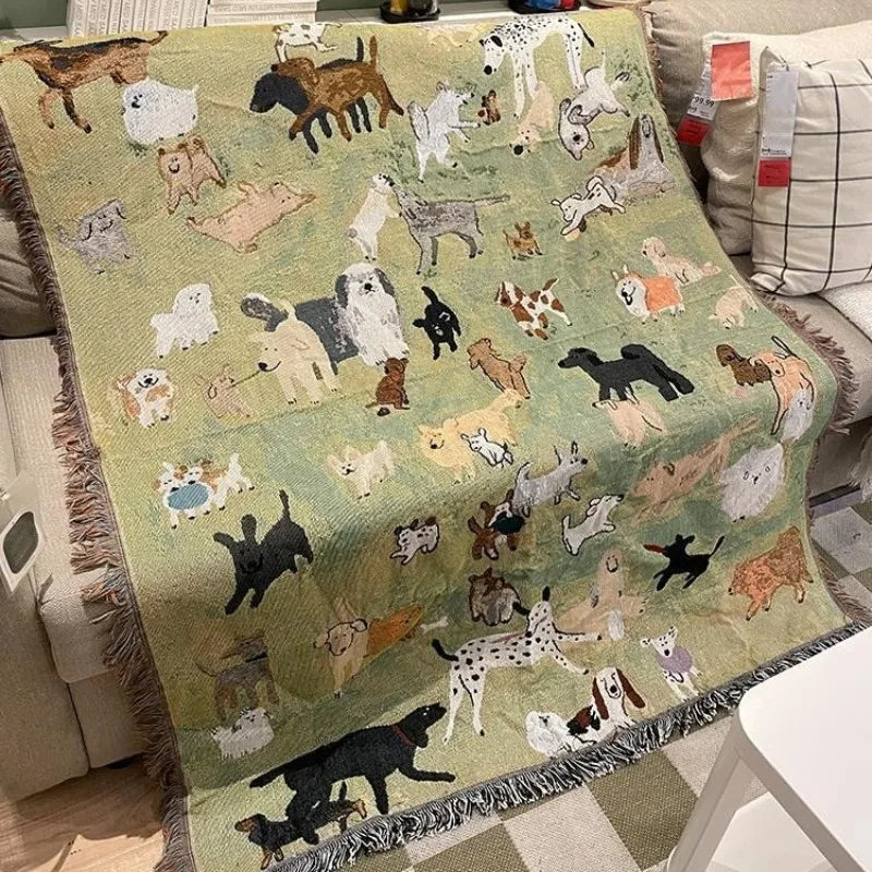 Dog Park Tapestry Throw