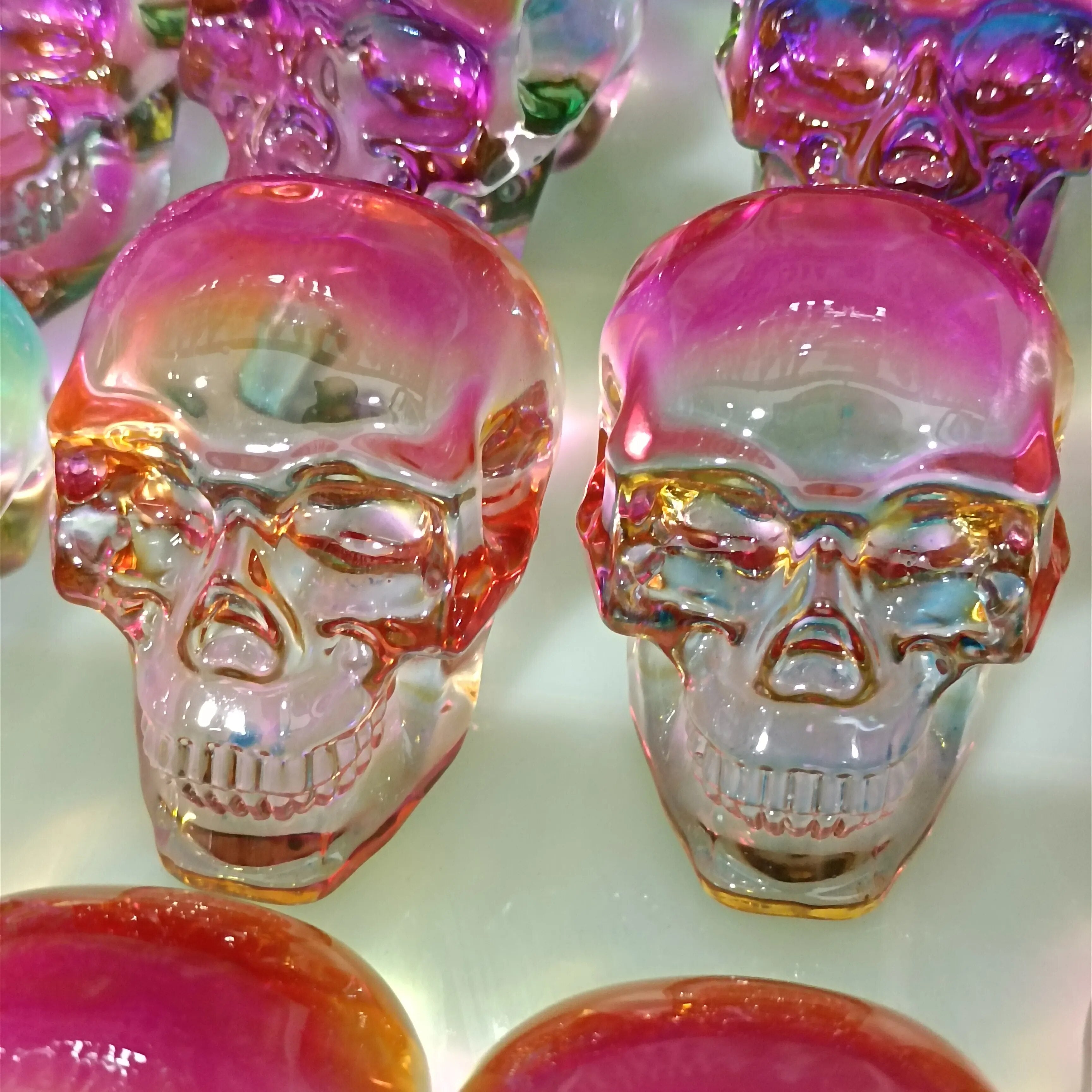 Natural Crystal Skull Carving - Floral Fawna