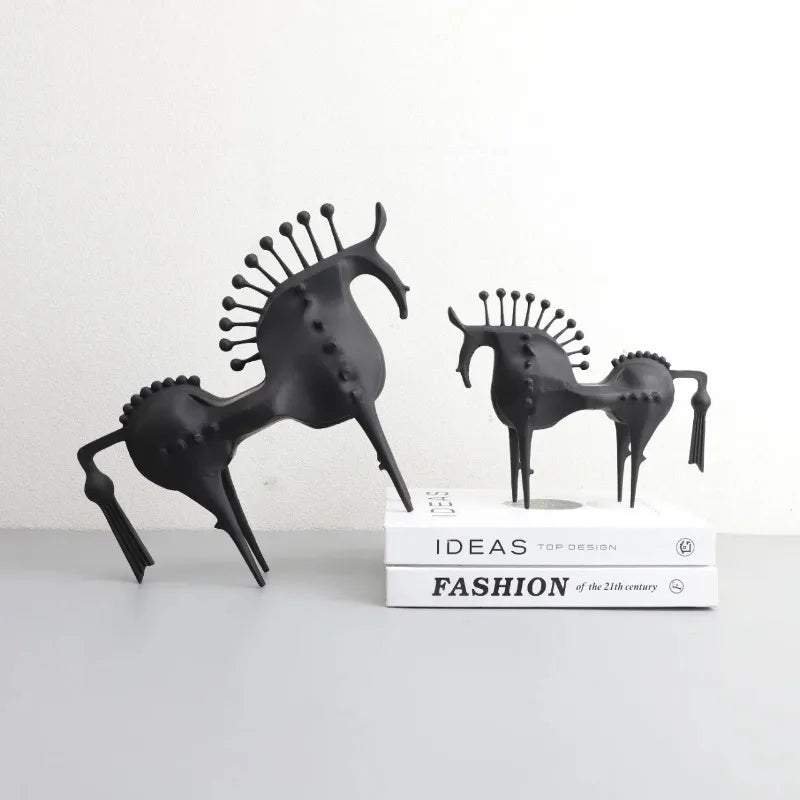 Metal Abstract Horse Sculpture