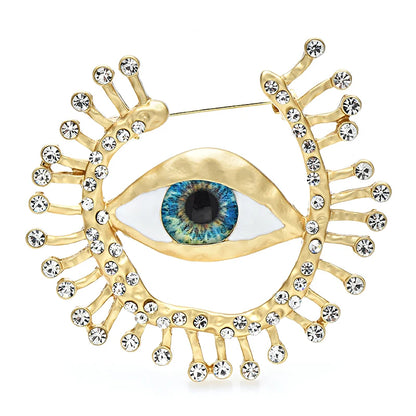 Rhinestone Eye Brooch