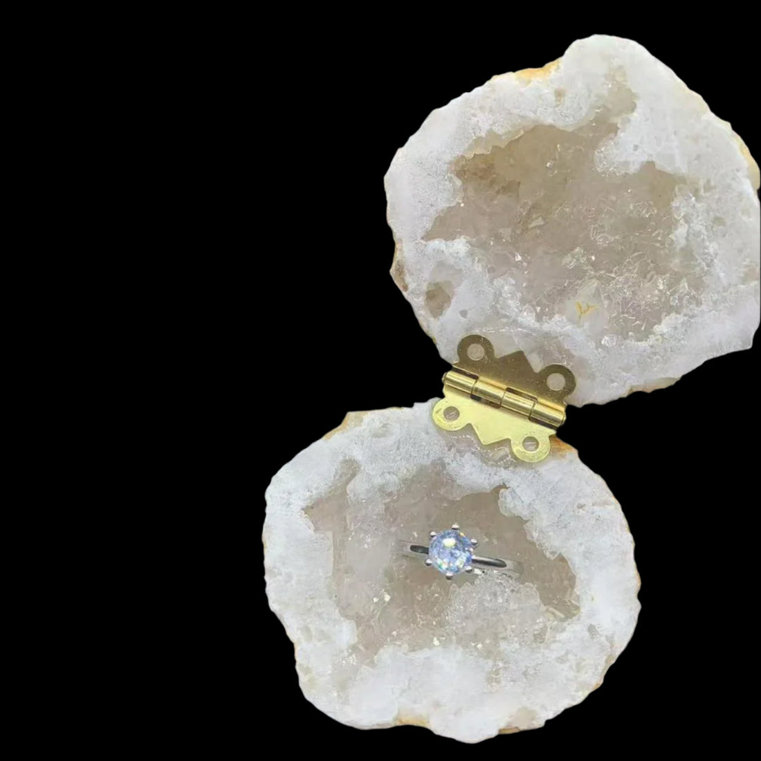 Crystal Cave Jewellery Box & Ring - Floral Fawna