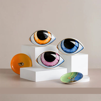 Ceramic Eye Sculpture - Floral Fawna