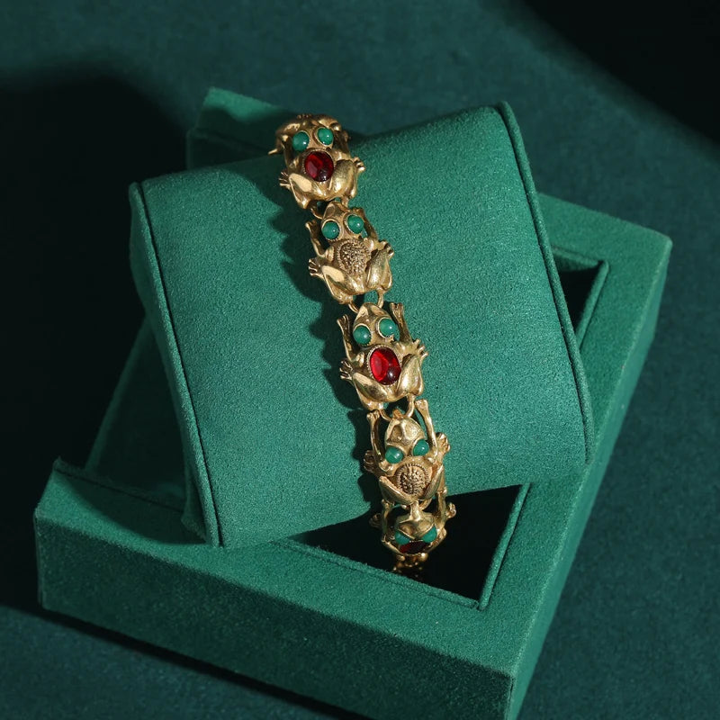 18K Gold Frog Plated Bracelet