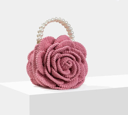 3D Crochet Rose Bag