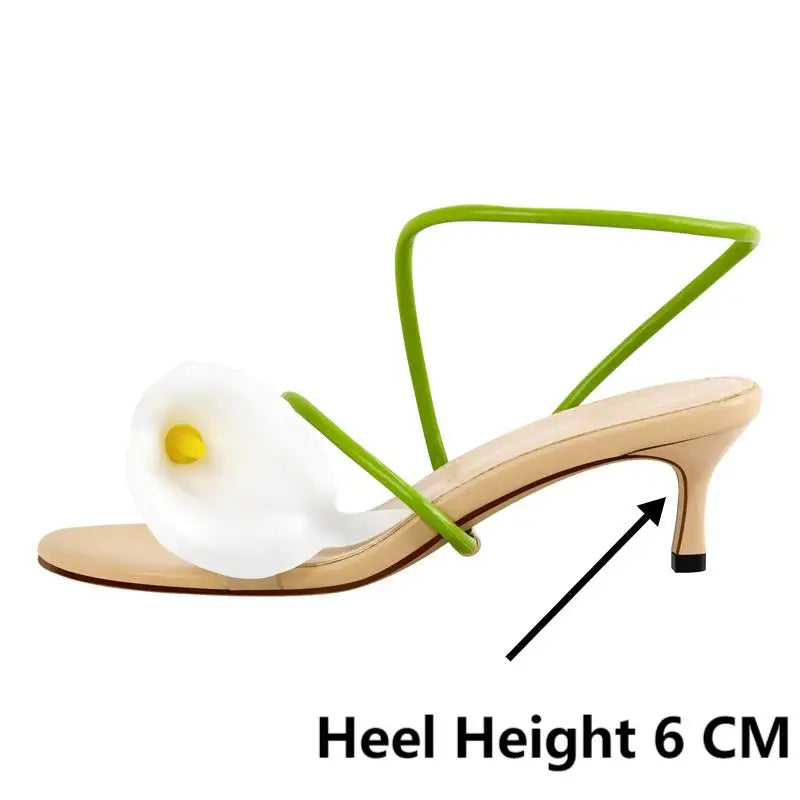 Open Toe Flower Petal Heels