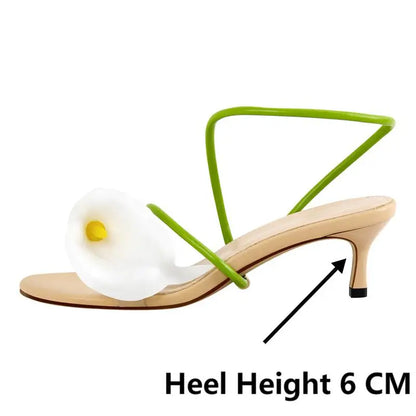 Open Toe Flower Petal Heels