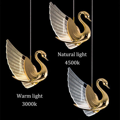 Swan Pendant Light - Floral Fawna