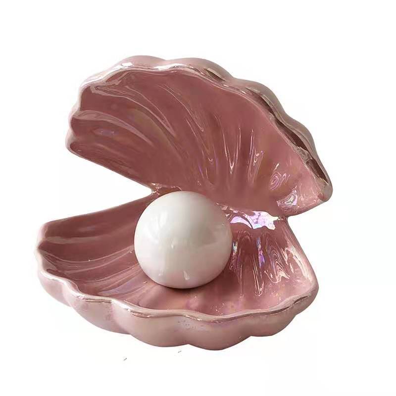 Ceramic Clam Shell Pearl Night Light - Floral Fawna