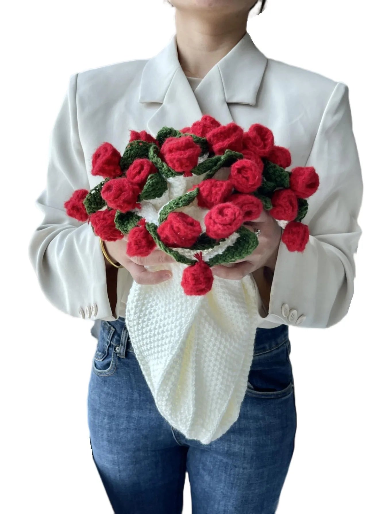 Red Rose Trim Circular Blanket