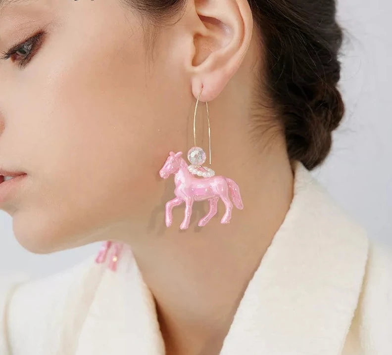 Holographic Horse Earrings
