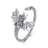 Sterling Silver Flying Dragon Ring - Floral Fawna