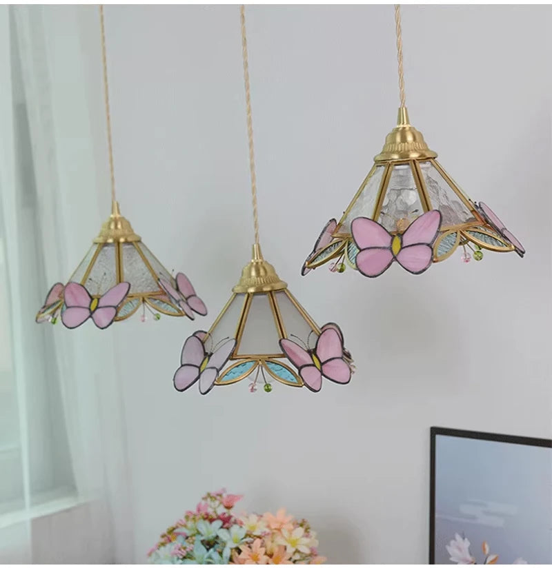 Glass Butterfly Pendant Light