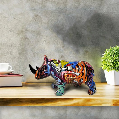 Abstract Rhino Sculpture - Floral Fawna