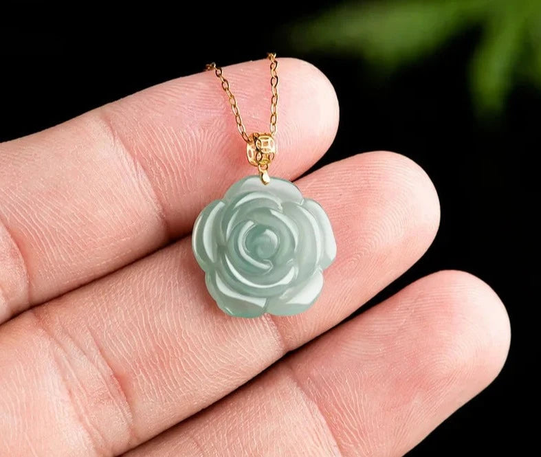 Jade Rose Necklace - Floral Fawna