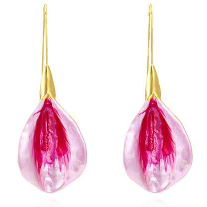 Pink Petal Dangle Earrings