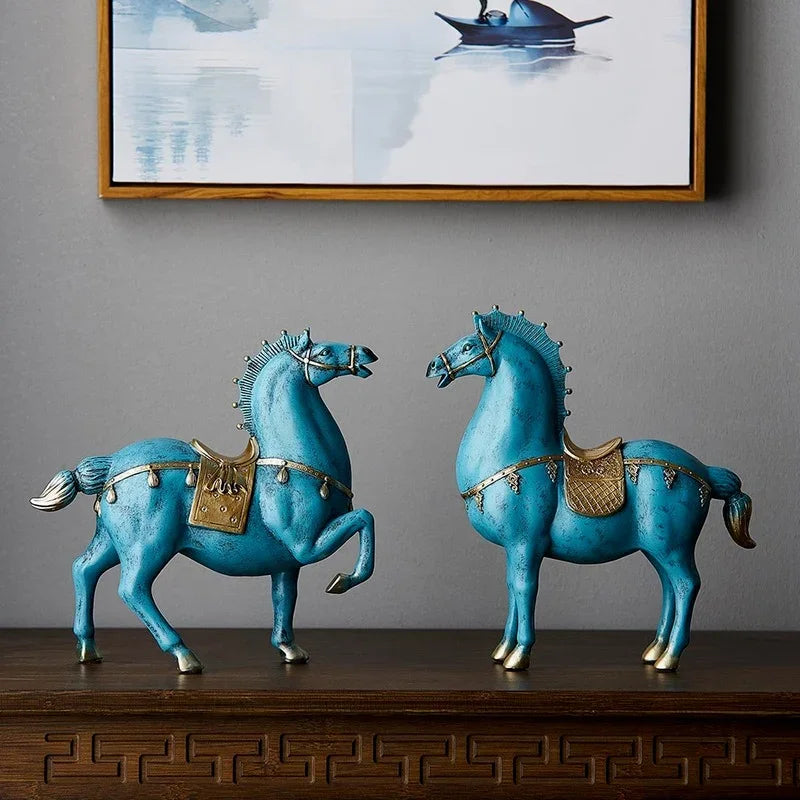 Royal Blue Horse Ornament - Floral Fawna
