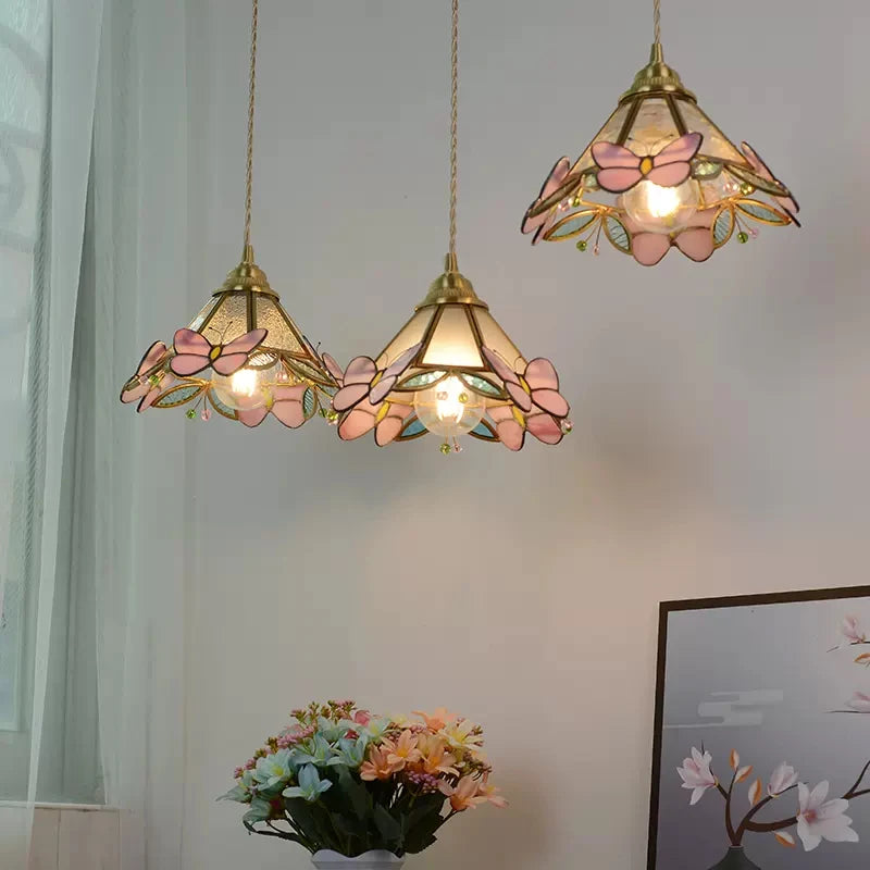 Glass Butterfly Pendant Light