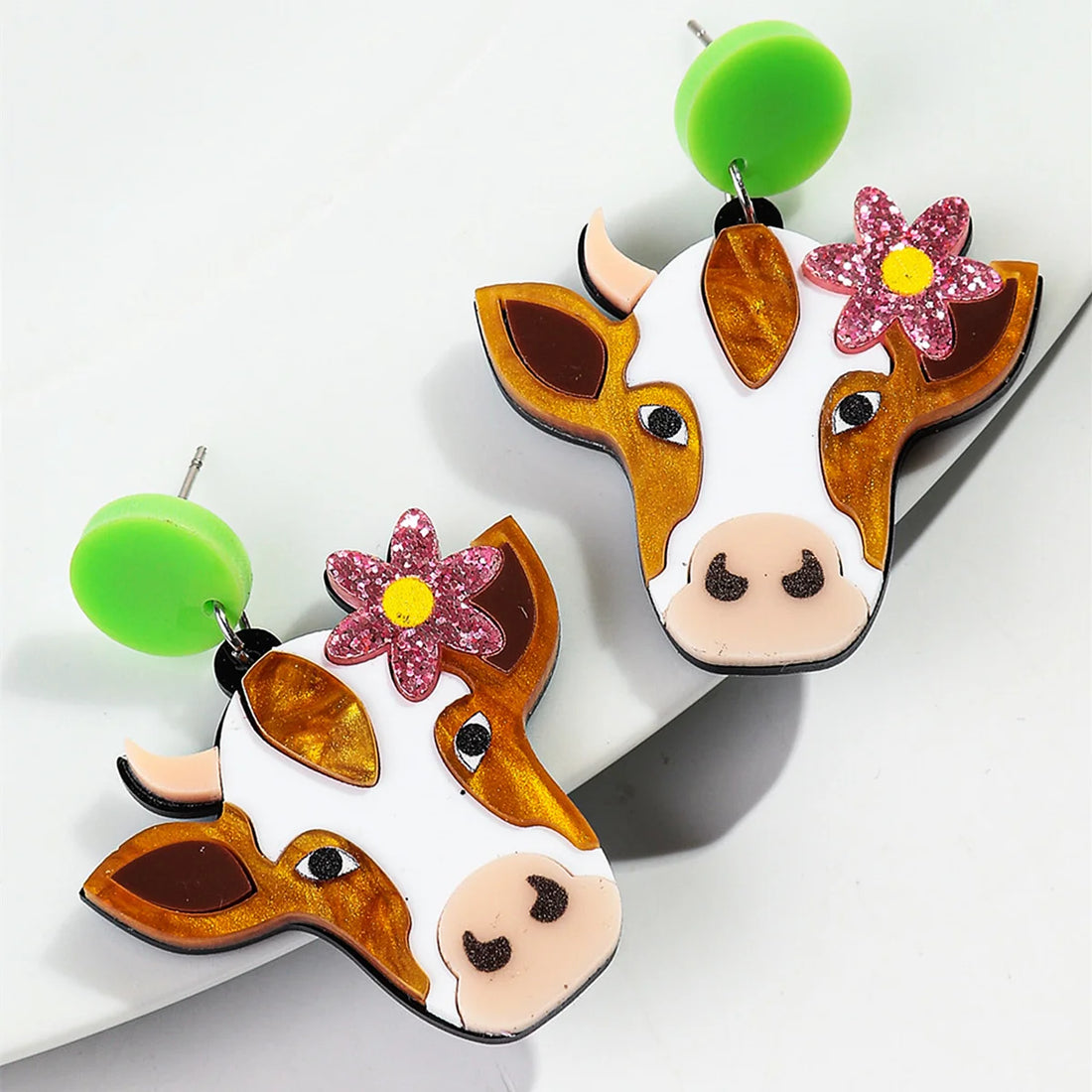 Acrylic Highland Cow Earrings