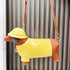 Dachshund In Rain Coat Crossbody Bag - Floral Fawna