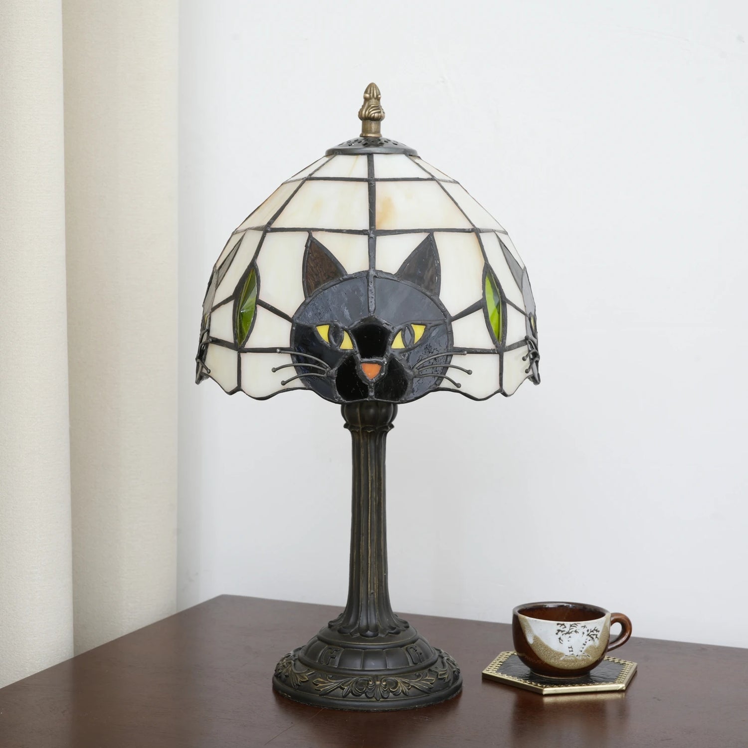 Cat Stained Glass Lamp