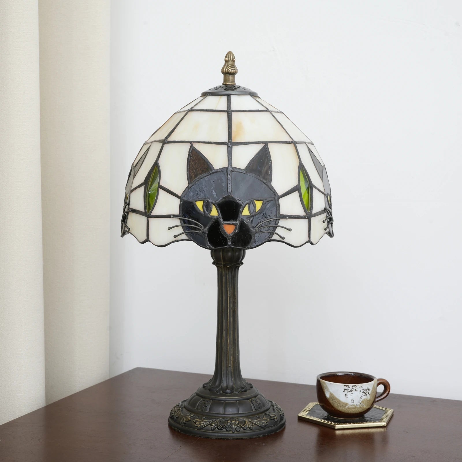 Cat Stained Glass Lamp