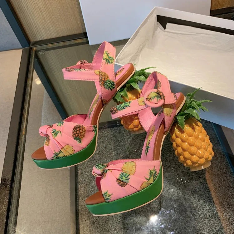 Pineapple Platform Sandals