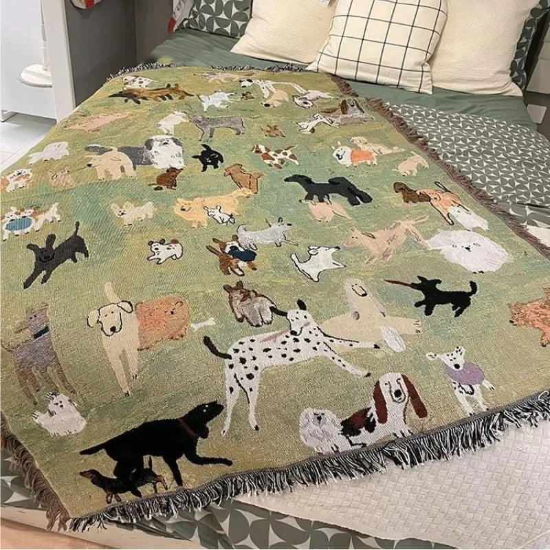 Dog Park Tapestry Throw