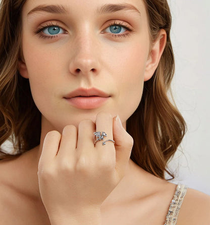 Sterling Silver Flying Dragon Ring - Floral Fawna