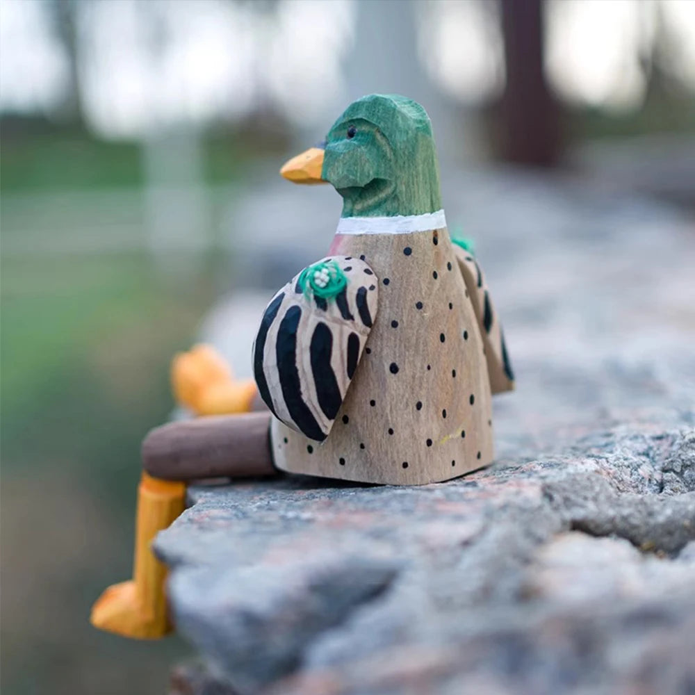Wooden Duck Figurine