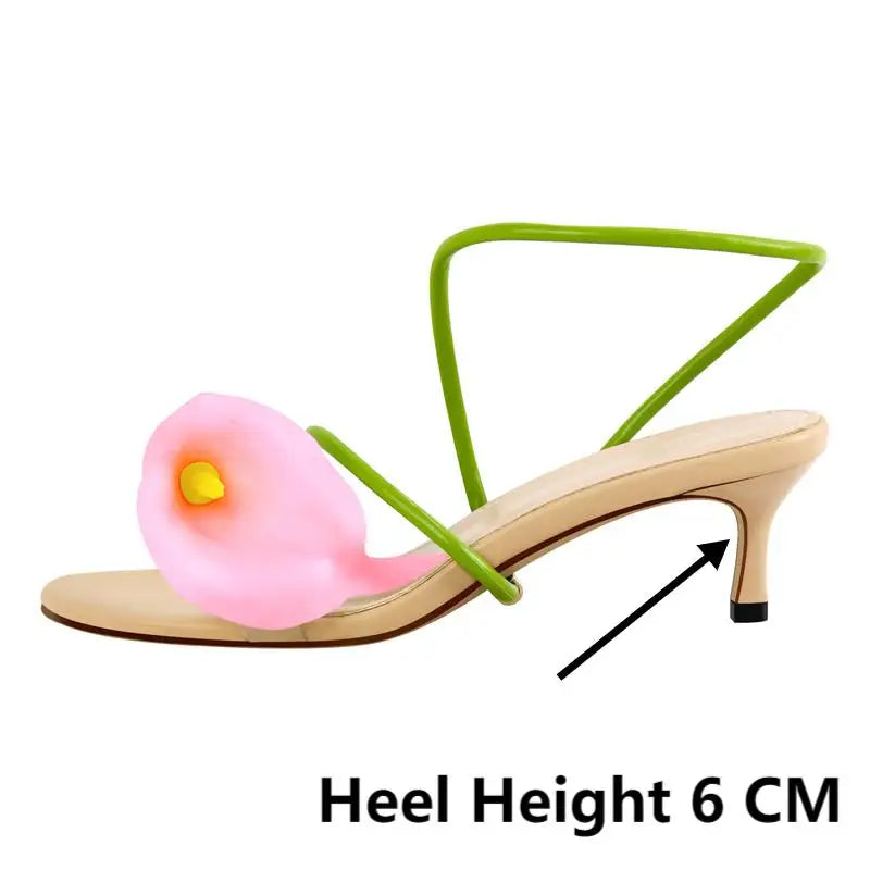 Open Toe Flower Petal Heels