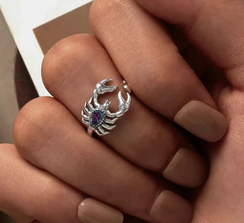 Sterling Silver Scorpion Ring - Floral Fawna