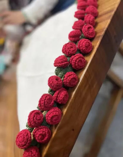 Red Rose Trim Circular Blanket