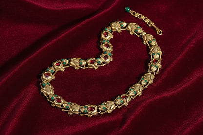 18K Gold Frog Plated Necklace