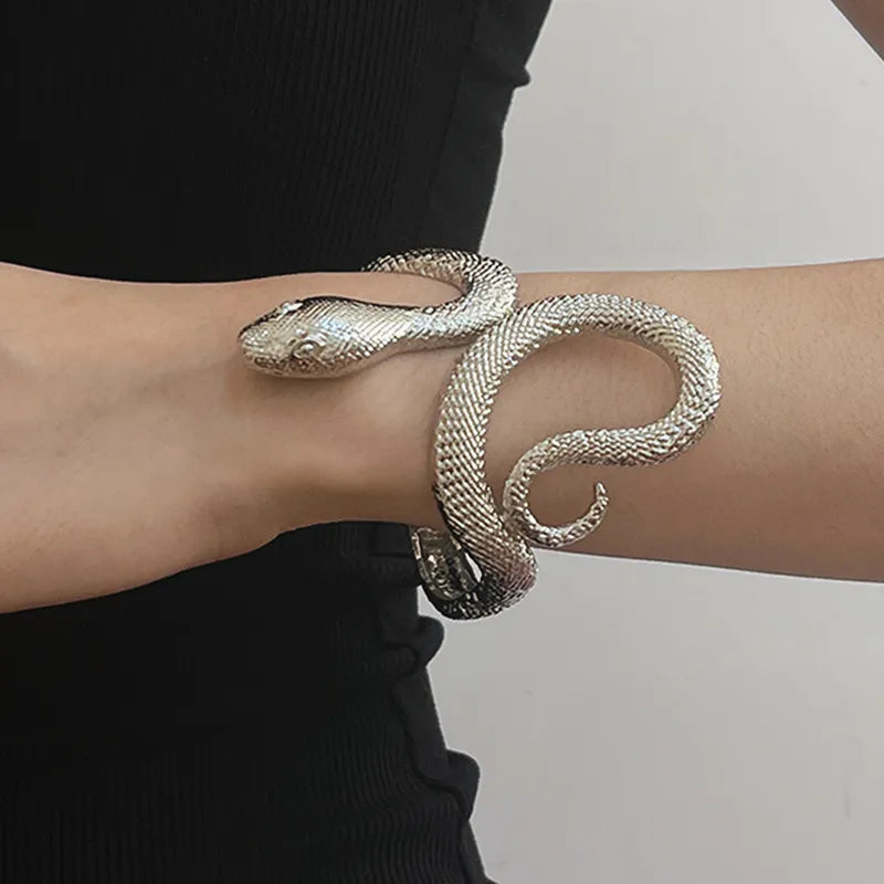 Textured Snake Open Bracelet