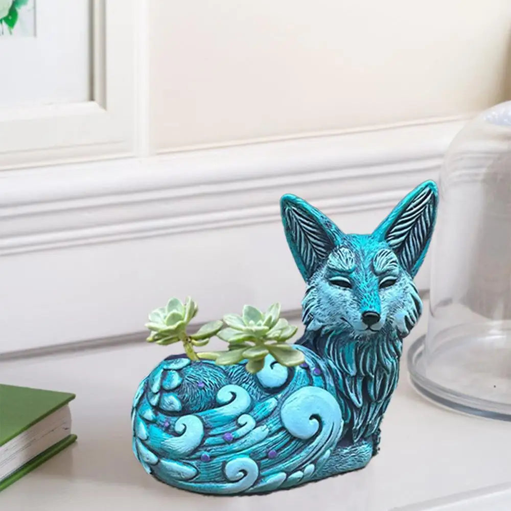 Fox Resin Planter