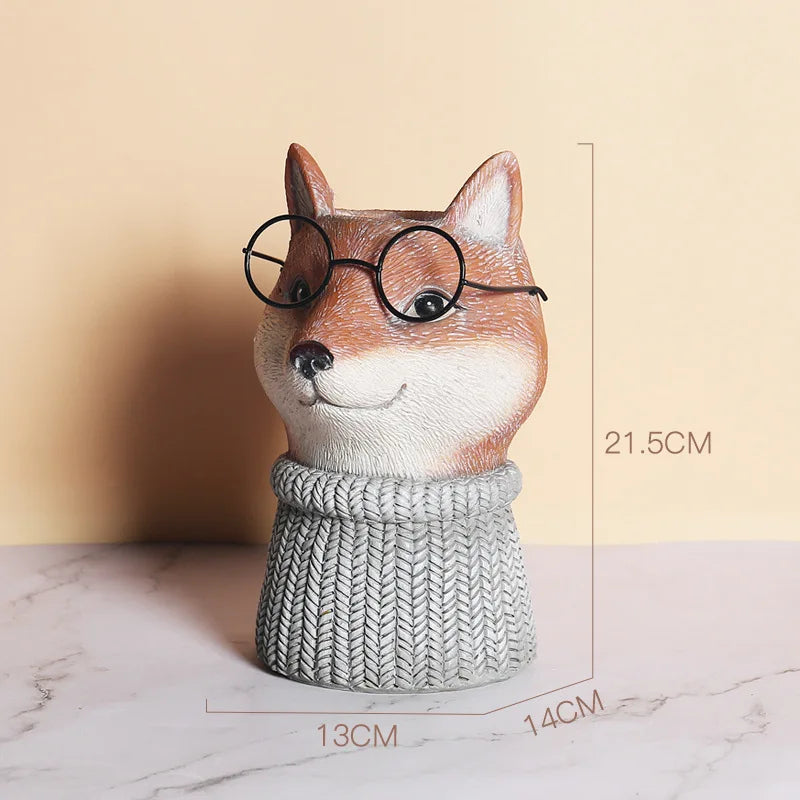 Animal Wearing Glasses Plant Pot