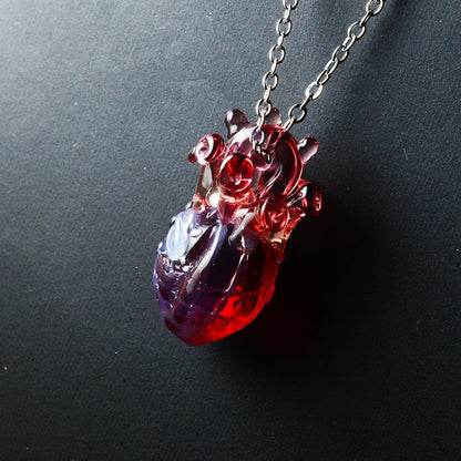 Glass Anatomical Heart Necklace