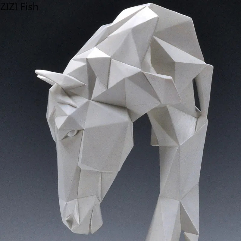 Origami Horse Head Sculpture - Floral Fawna